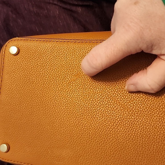 Kate Spade Larchmont Avenue Evangelie Satchel In Warm Cognac Pebbled Leather - Picture 4 of 13